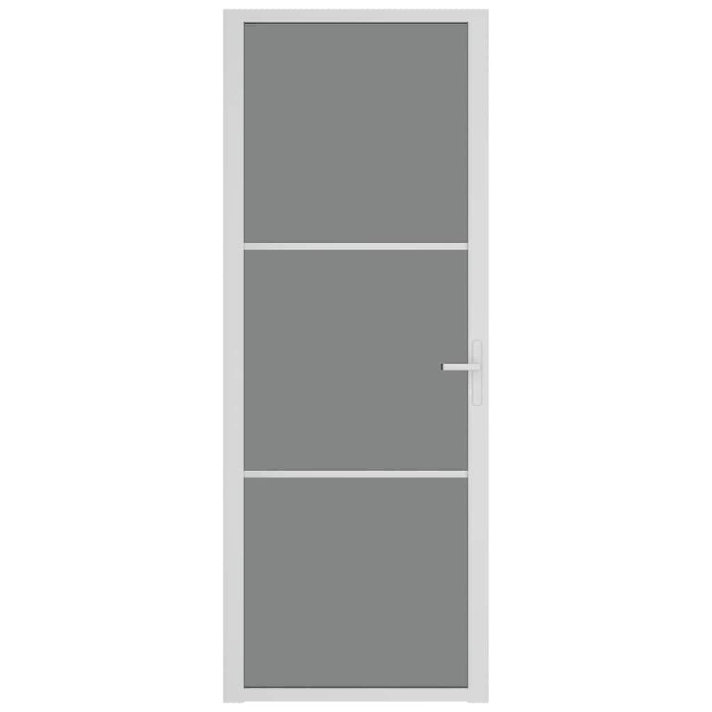 fehér ESG üveg és alumínium beltéri ajtó 76 x 201,5 cm