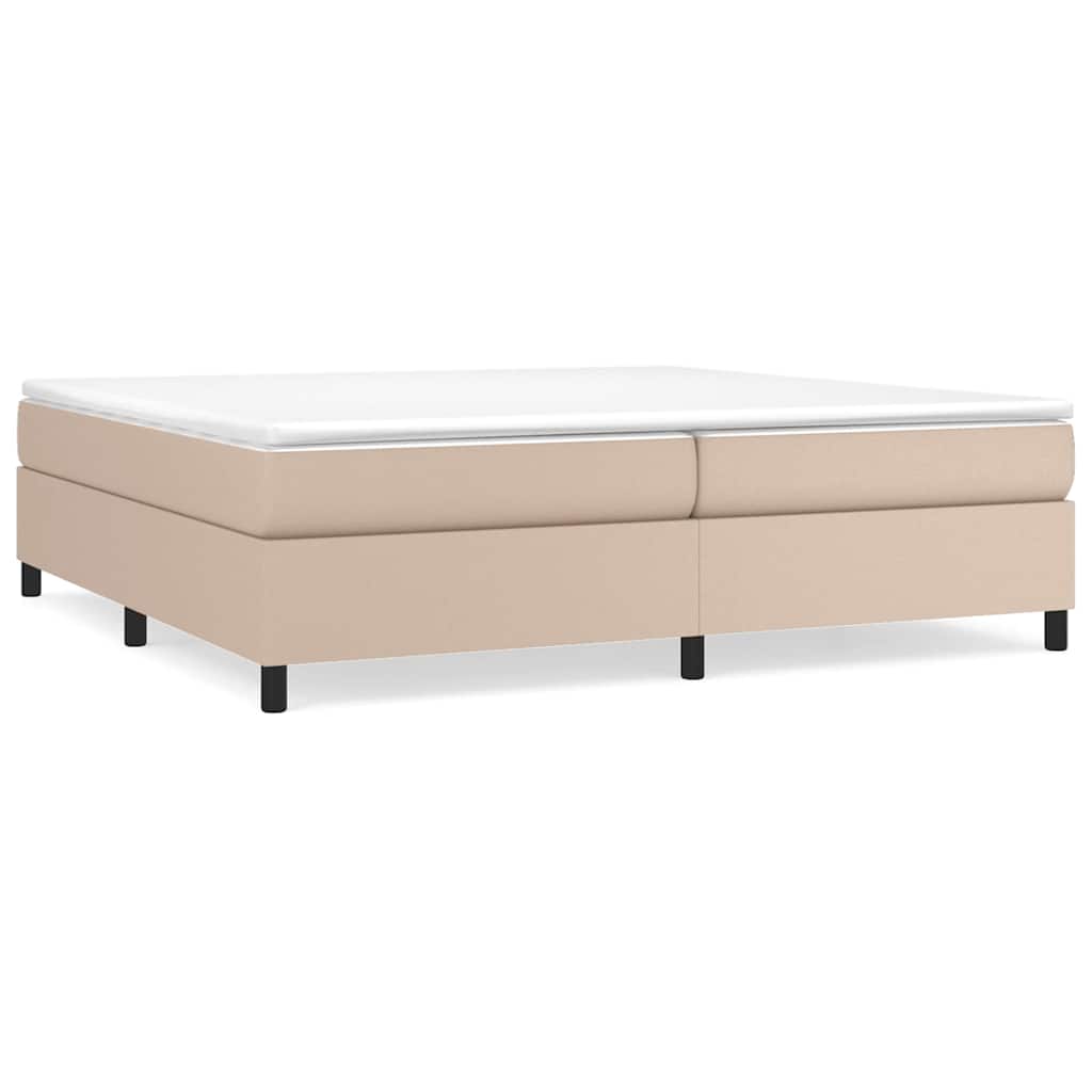 cappuccino színű műbőr rugós ágy matraccal 200 x 200 cm