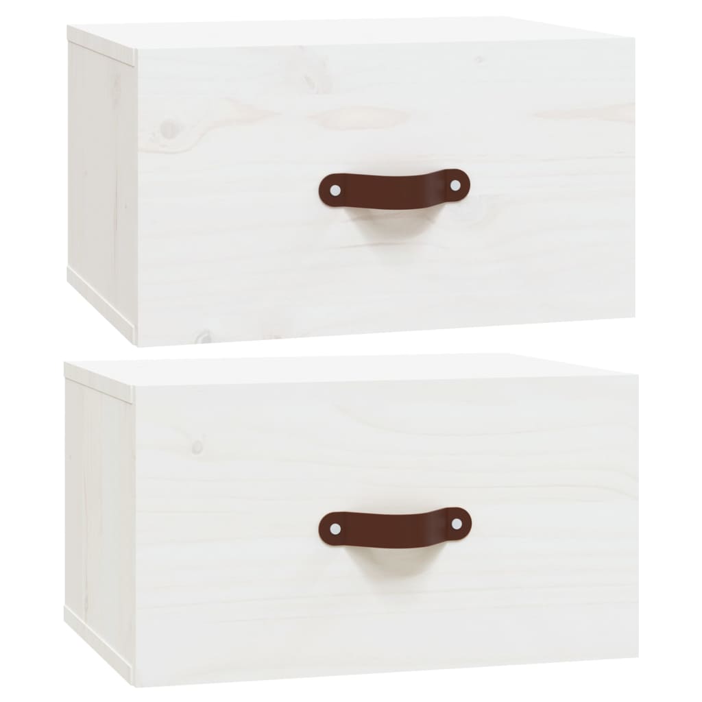 2 db fehér falra szerelhető éjjeliszekrény 40 x 29,5 x 22 cm