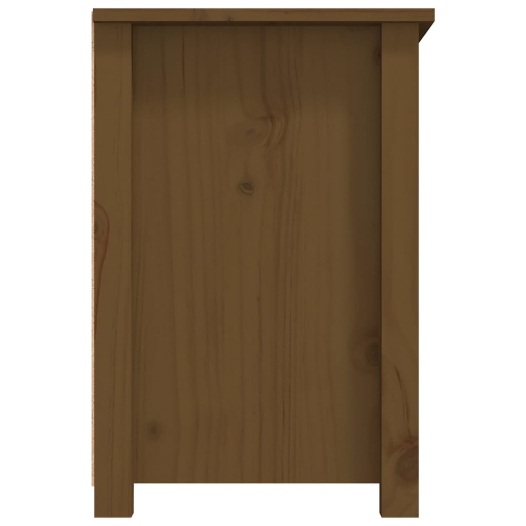 mézbarna tömör fenyőfa TV-szekrény 79 x 35 x 52 cm