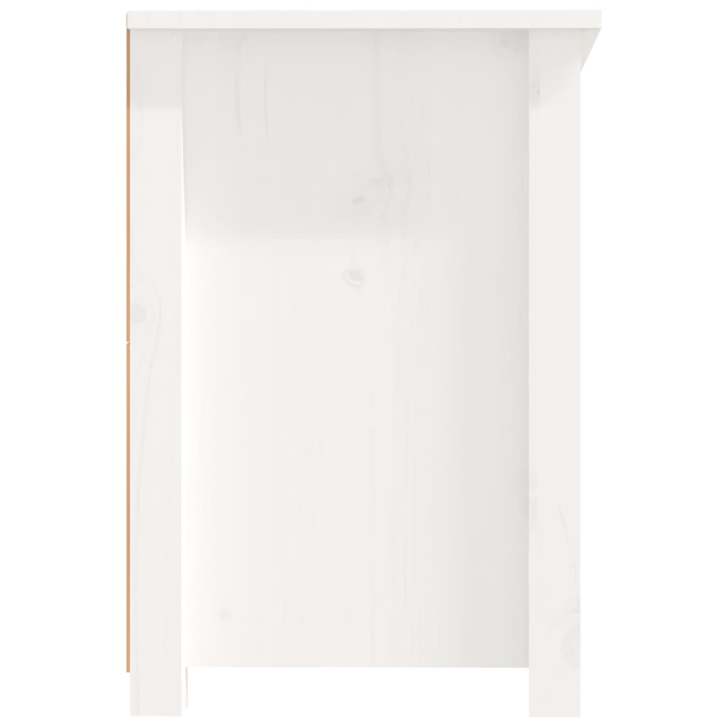 fehér tömör fenyőfa TV-szekrény 114x35x52 cm