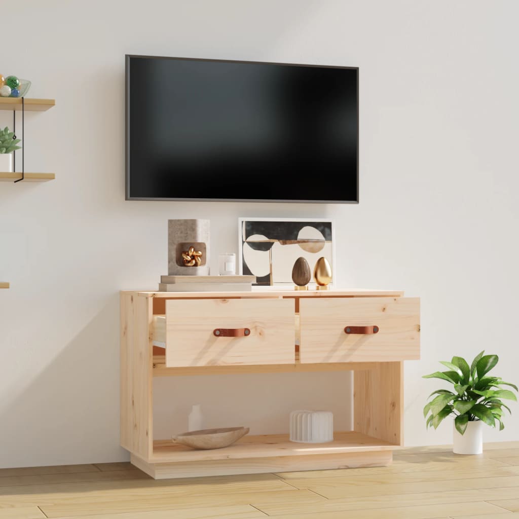 tömör fenyőfa TV-szekrény 90x40x60 cm