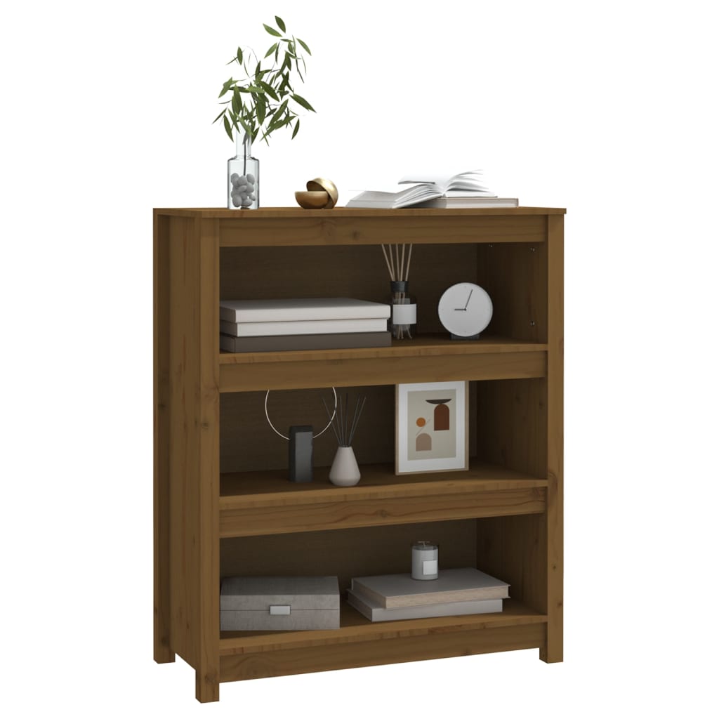mézbarna tömör fenyőfa faliszekrény 80x35x97 cm