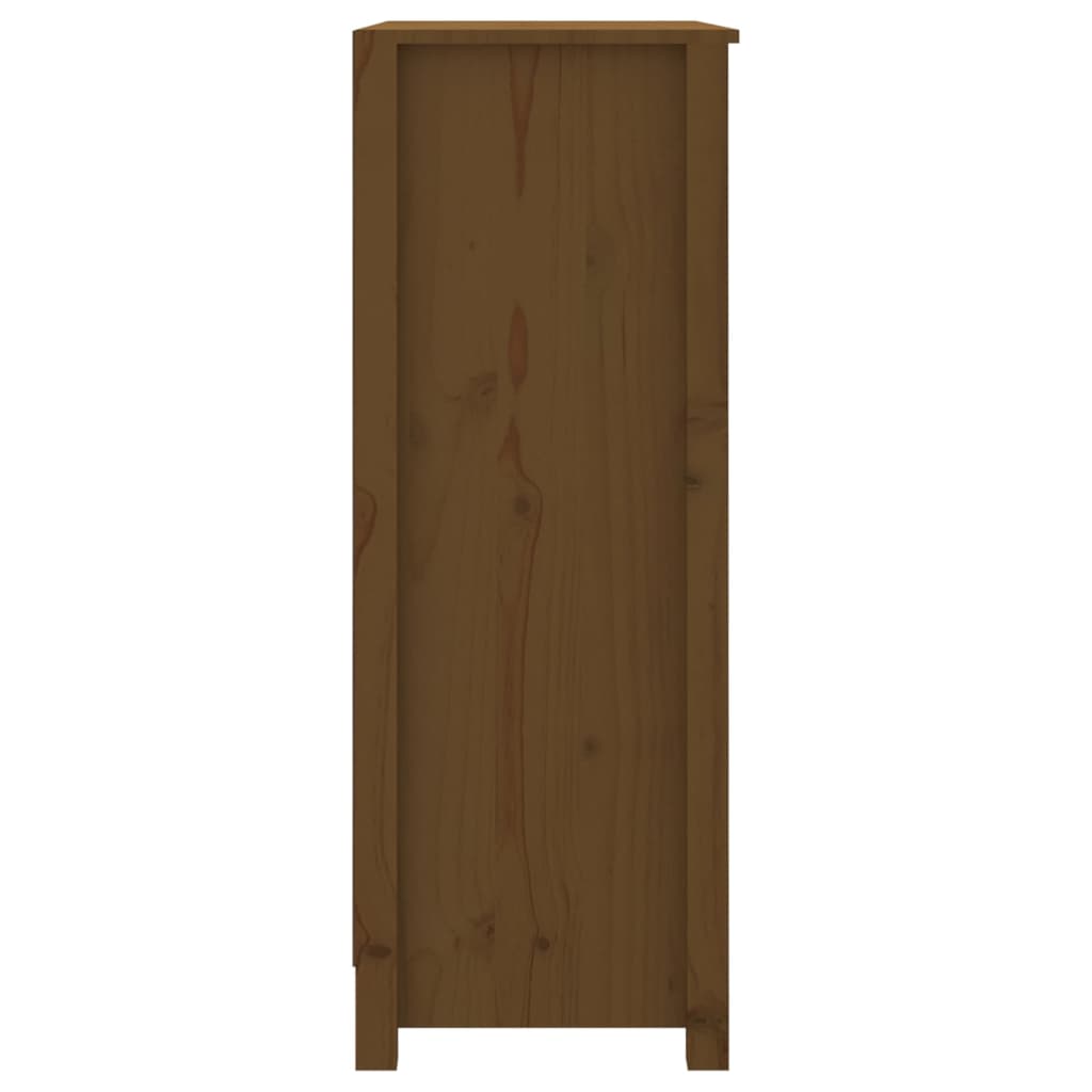 mézbarna tömör fenyőfa faliszekrény 80x35x97 cm