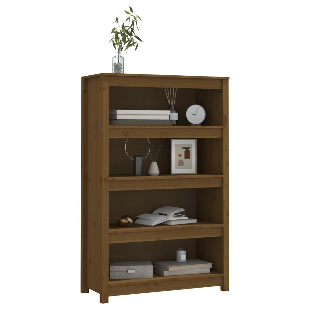 mézbarna tömör fenyőfa faliszekrény 80 x 35 x 126 cm