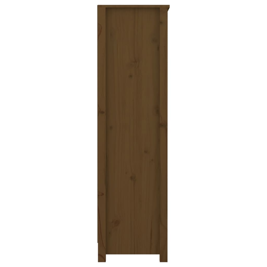 mézbarna tömör fenyőfa faliszekrény 80 x 35 x 126 cm
