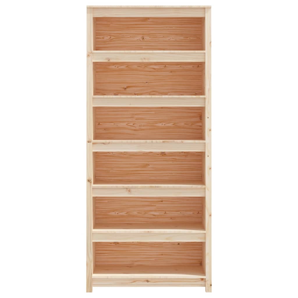 tömör fenyőfa könyvszekrény 80 x 35 x 183 cm
