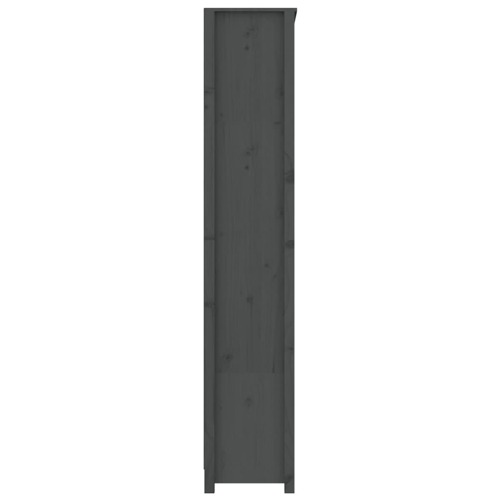 szürke tömör fenyőfa könyvszekrény 80x35x183 cm