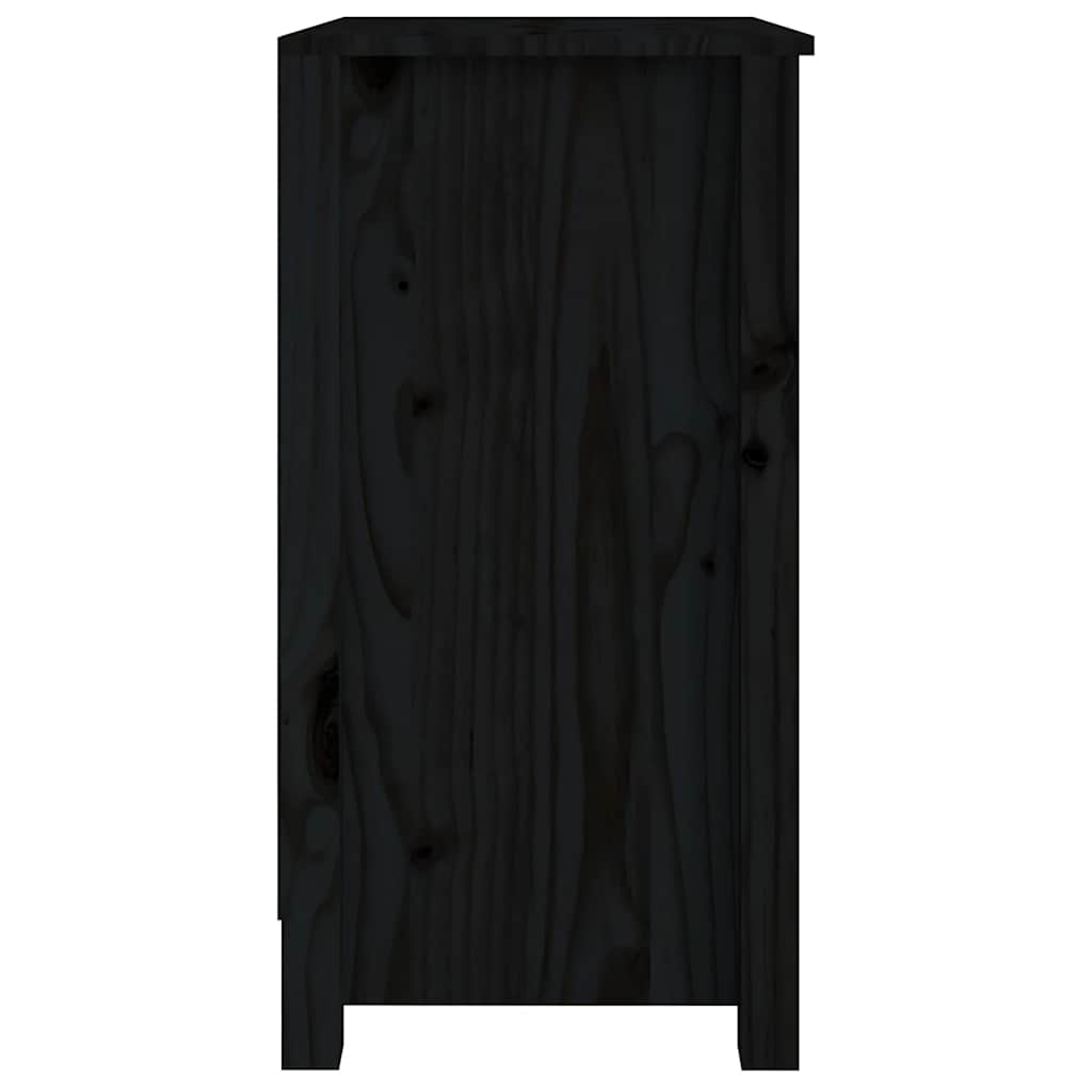 fekete tömör fenyőfa könyvszekrény 50x35x68 cm