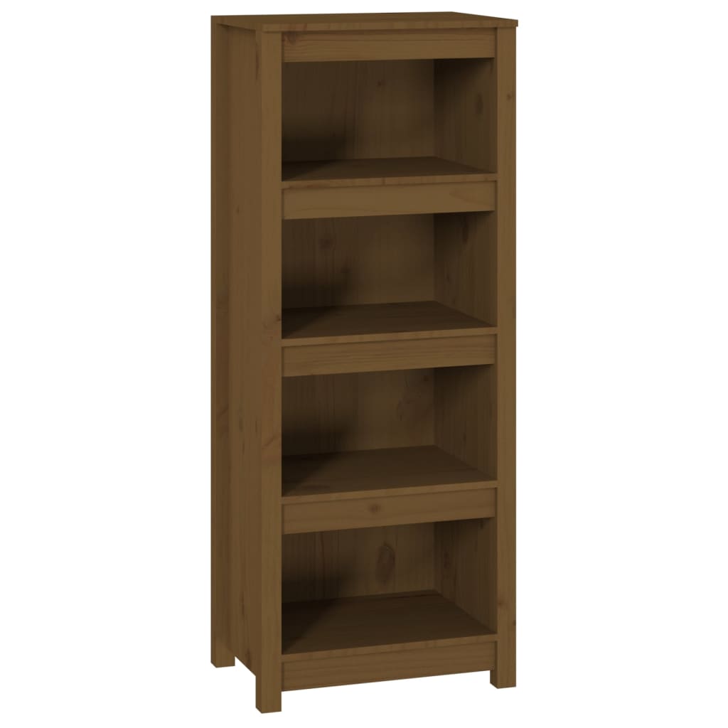 mézbarna tömör fenyőfa faliszekrény 50x35x125,5 cm