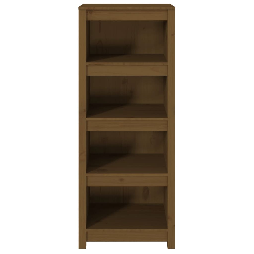 mézbarna tömör fenyőfa faliszekrény 50x35x125,5 cm