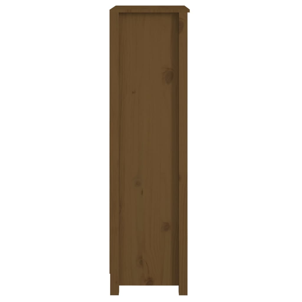 mézbarna tömör fenyőfa faliszekrény 50x35x125,5 cm