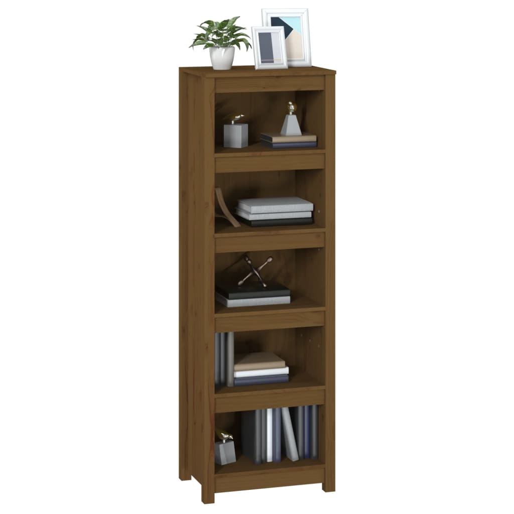 mézbarna tömör fenyőfa faliszekrény 50x35x154 cm