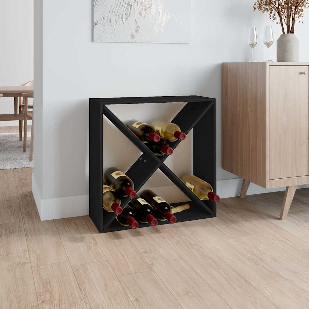 fekete tömör fenyőfa borszekrény 62x25x62 cm