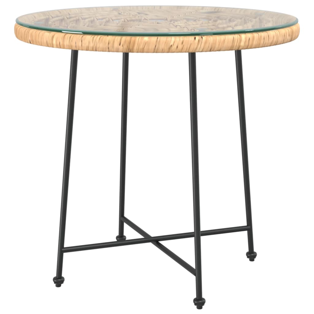 edzett üveg és acél étkezőasztal Ø80 cm 
