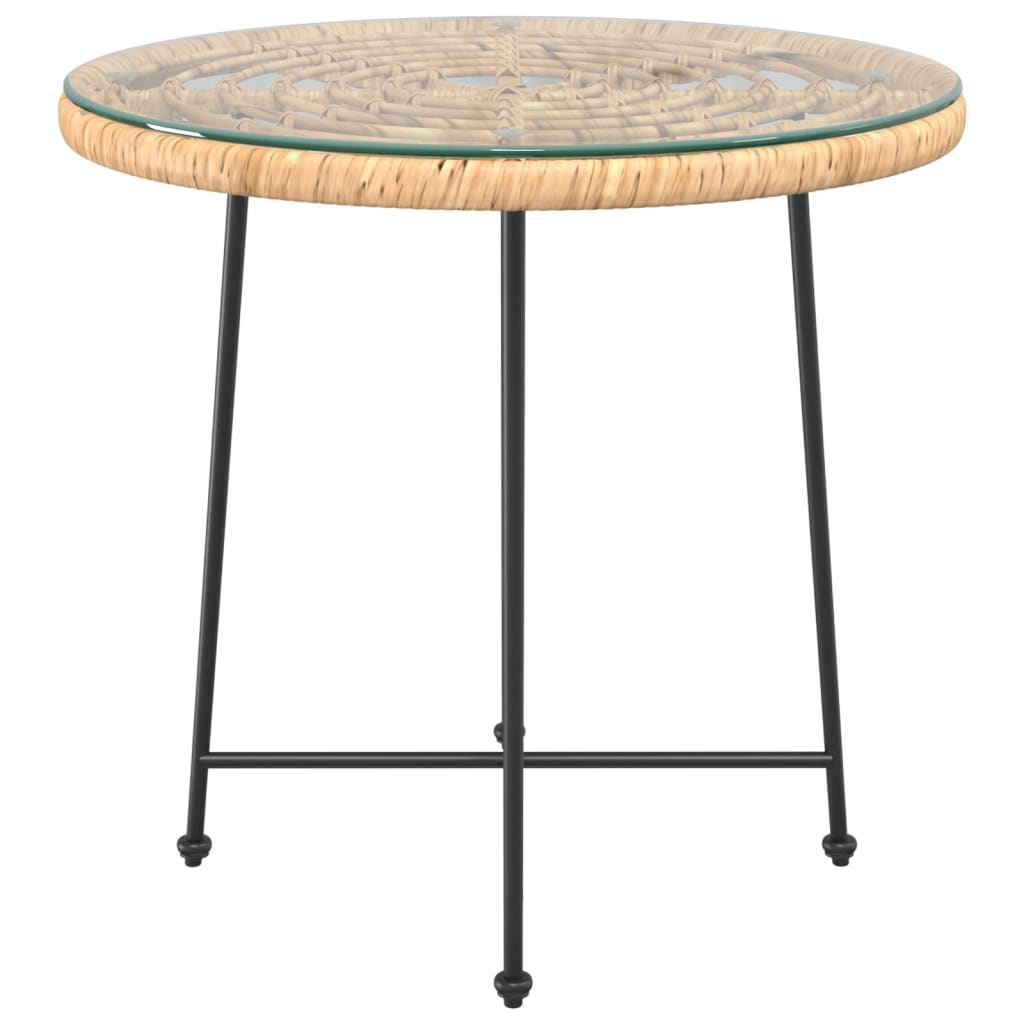 edzett üveg és acél étkezőasztal Ø80 cm 