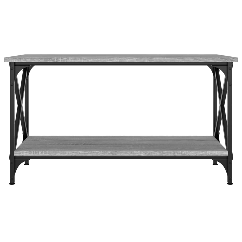szürke sonoma szerelt fa és vas dohányzóasztal 80 x 45 x 45 cm