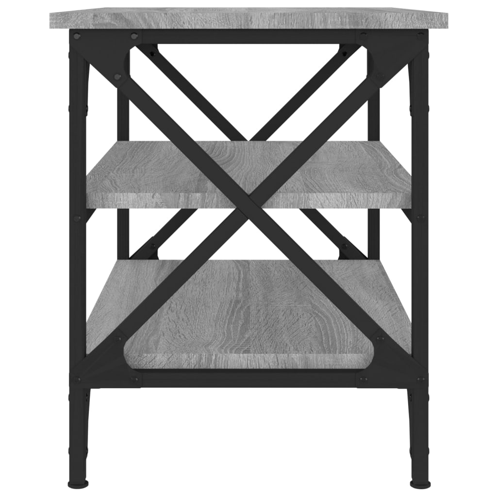 szürke sonoma színű szerelt fa kisasztal 55x38x45 cm