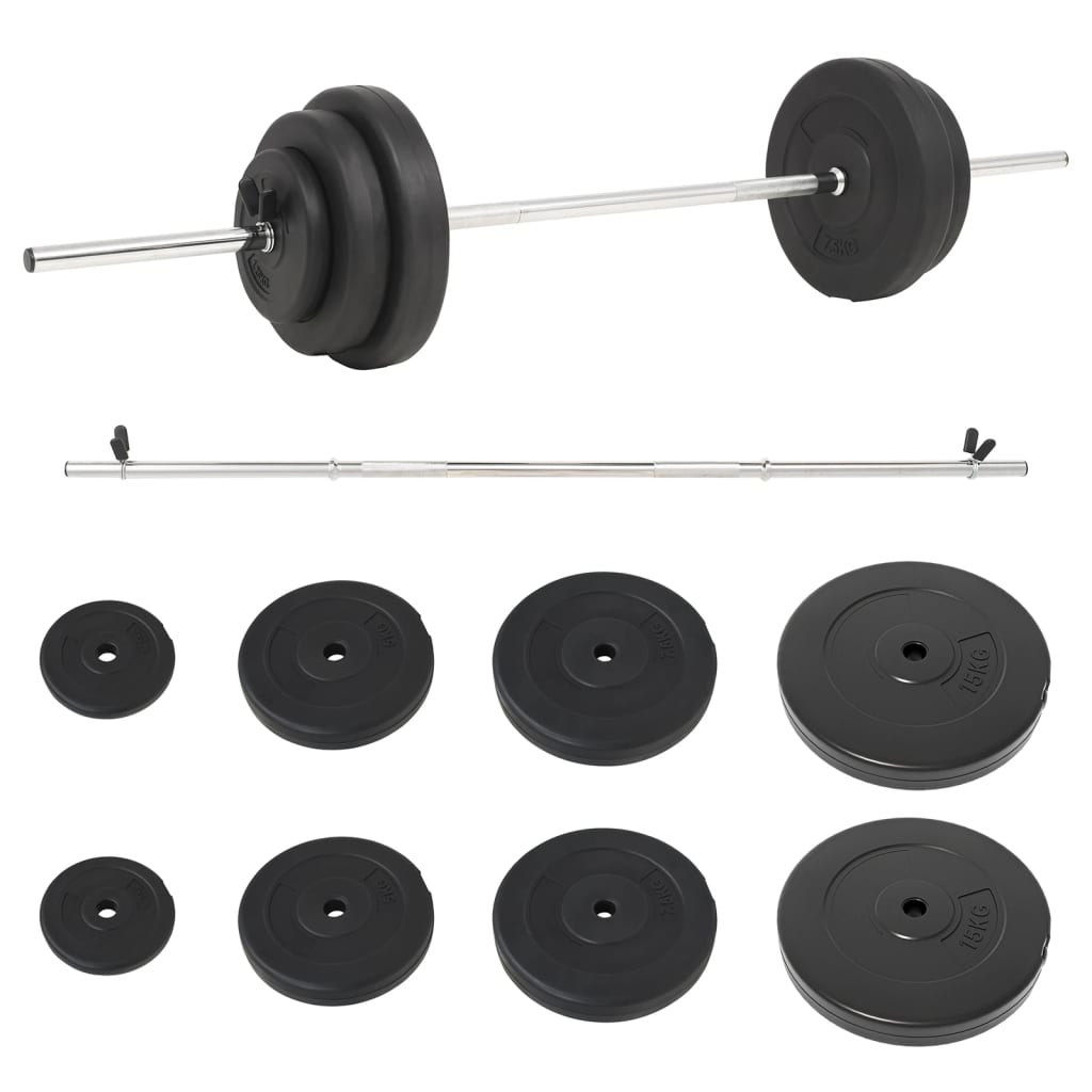 súlyzórúd súlytárcsákkal 60 kg