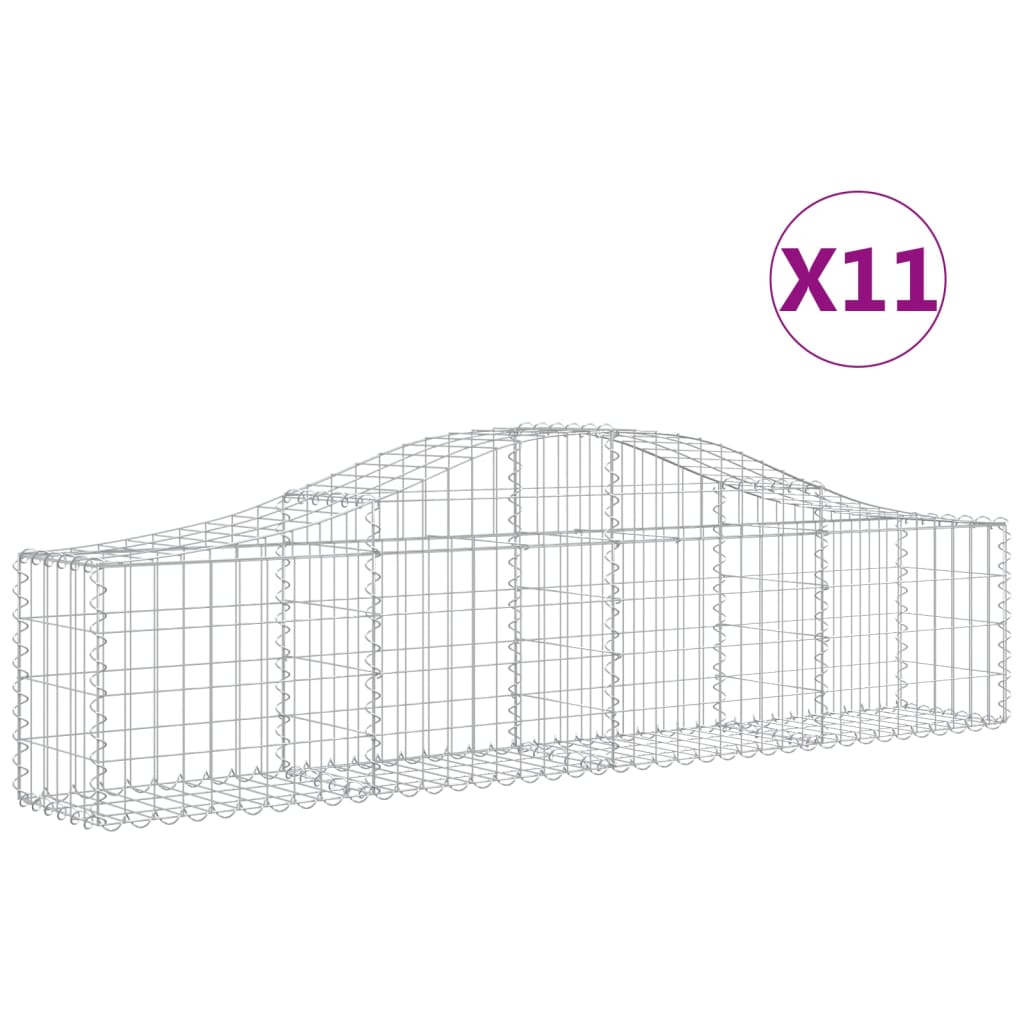 11 db íves horganyzott vas gabion kosár 200x30x40/60 cm