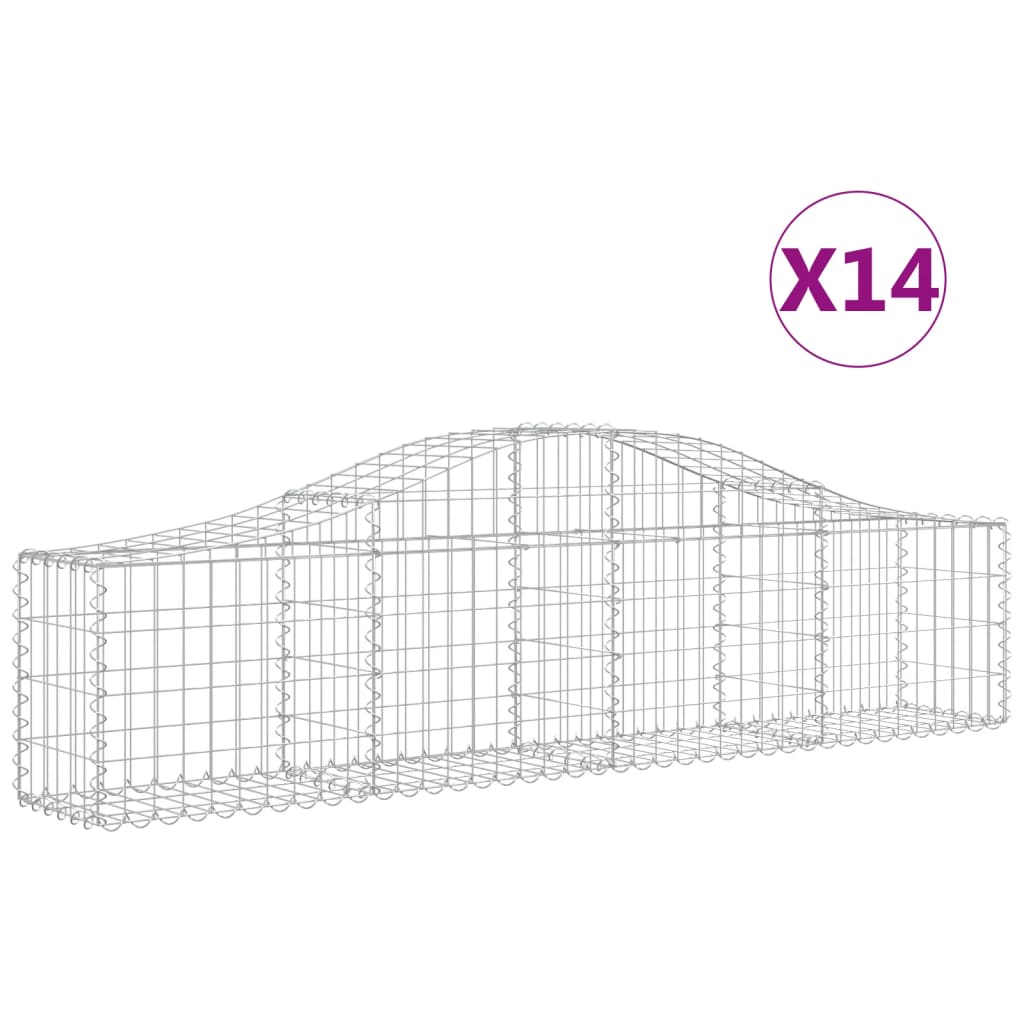 14 db íves horganyzott vas gabion kosár 200x30x40/60 cm