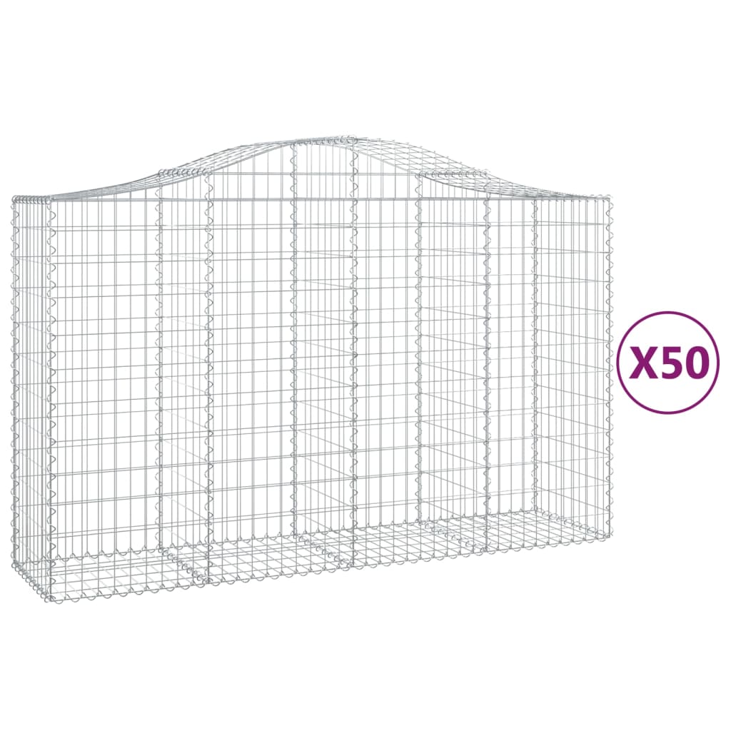 50 db íves horganyzott vas gabion kosár 200x50x120/140 cm
