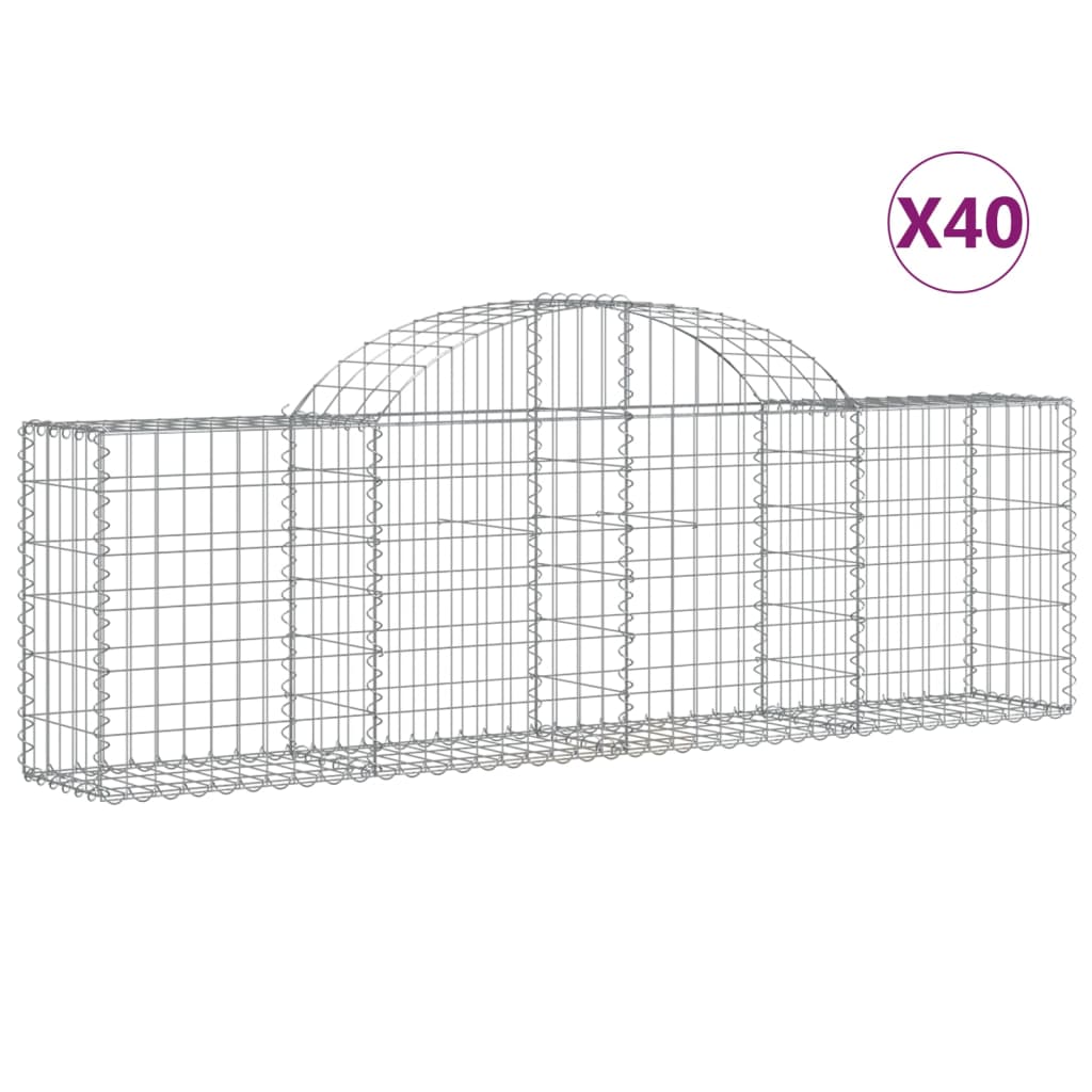 40 db íves horganyzott vas gabion kosár 200x30x60/80 cm