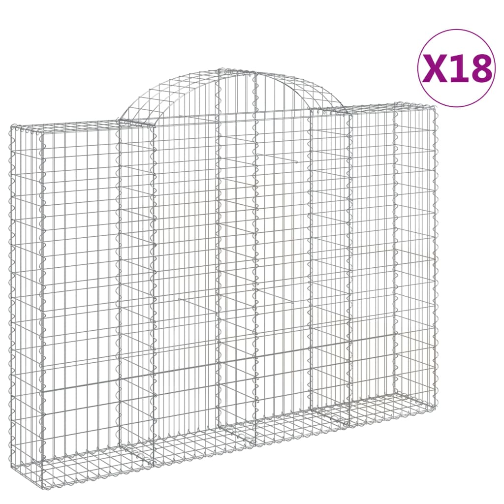 18 db íves horganyzott vas gabion kosár 200x30x140/160 cm