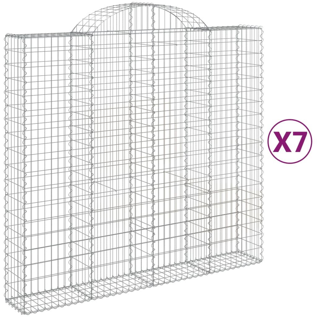 7 db íves horganyzott vas gabion kosár 200x50x180/200 cm