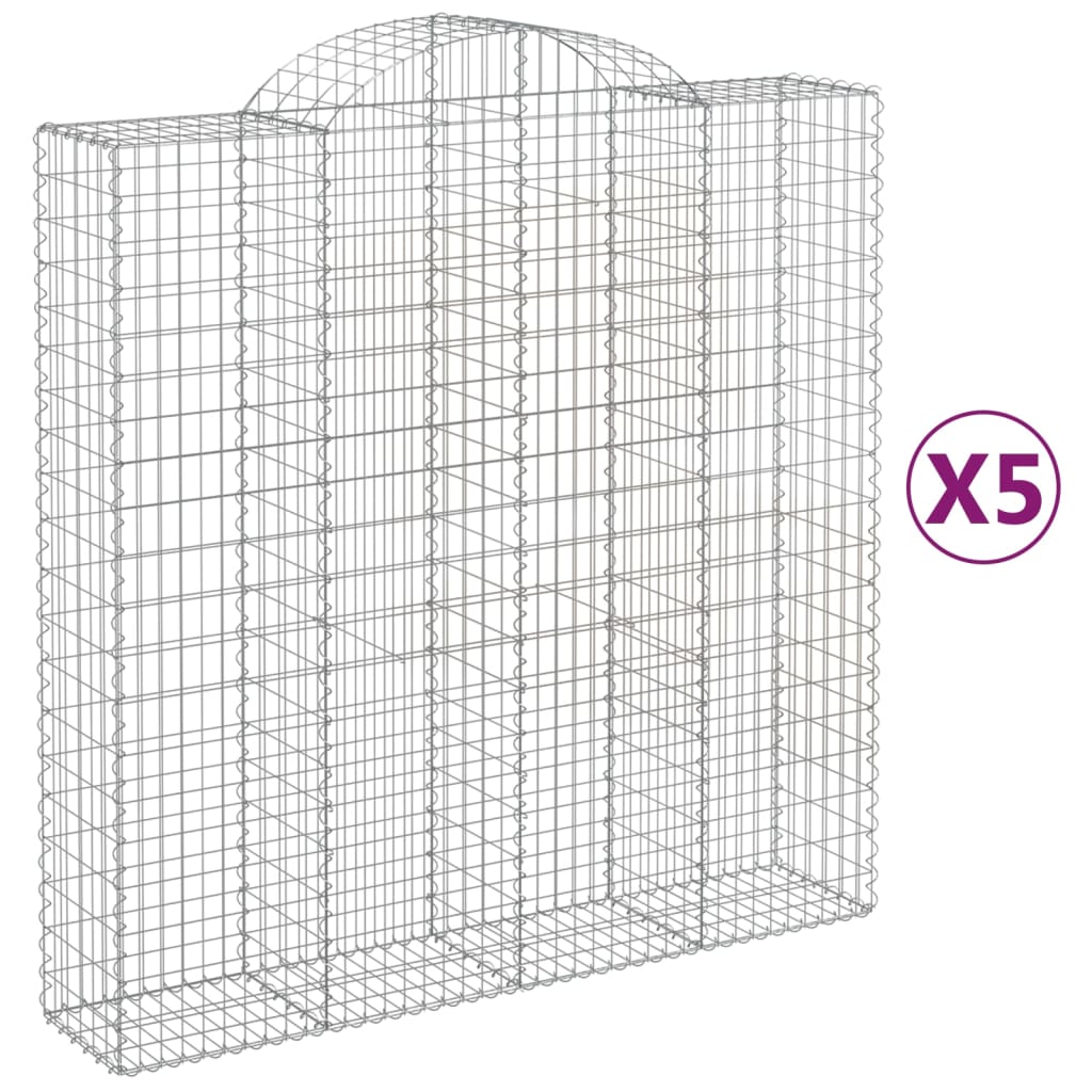 5 db íves horganyzott vas gabion kosár 200x50x200/220 cm