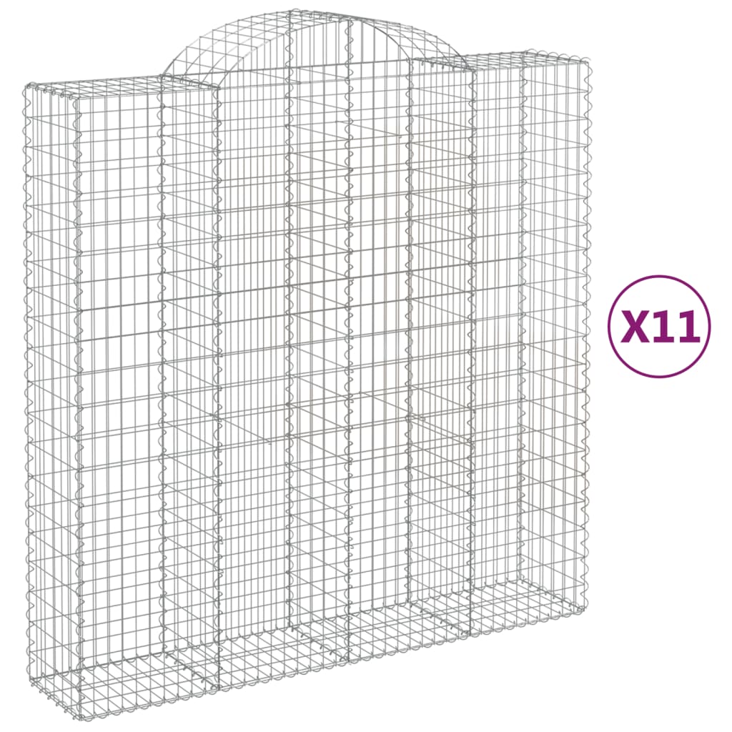 11 db íves horganyzott vas gabion kosár 200x50x200/220 cm