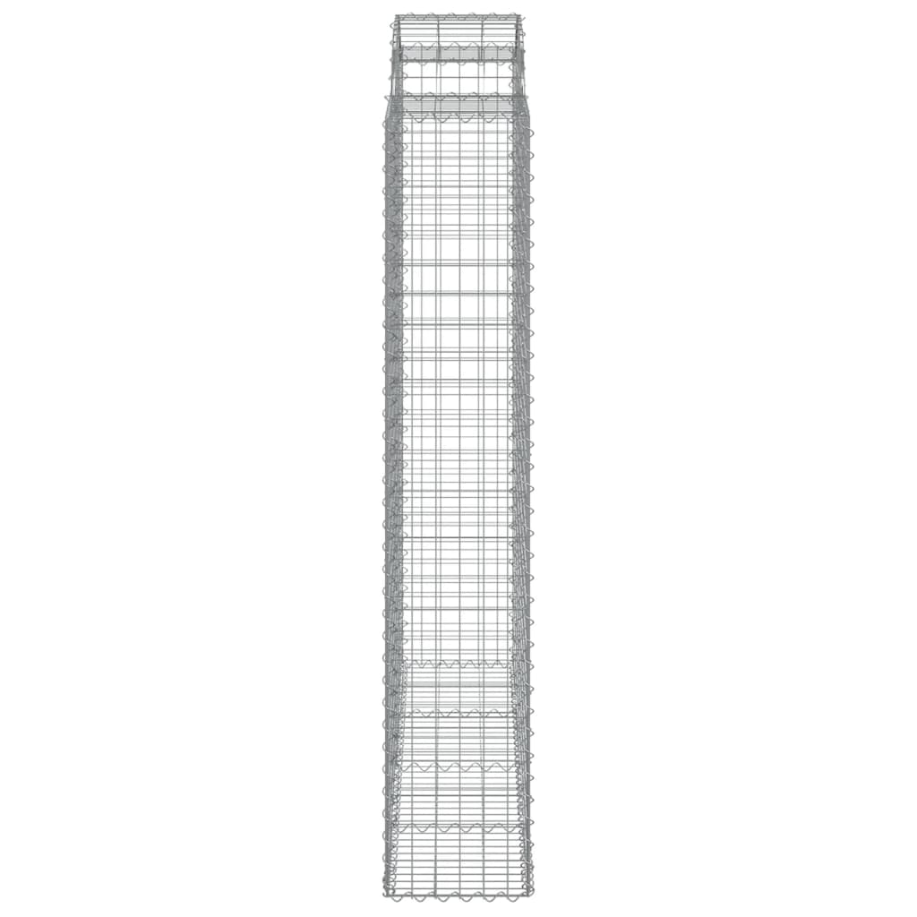 2 db íves horganyzott vas gabion kosár 200x50x220/240 cm