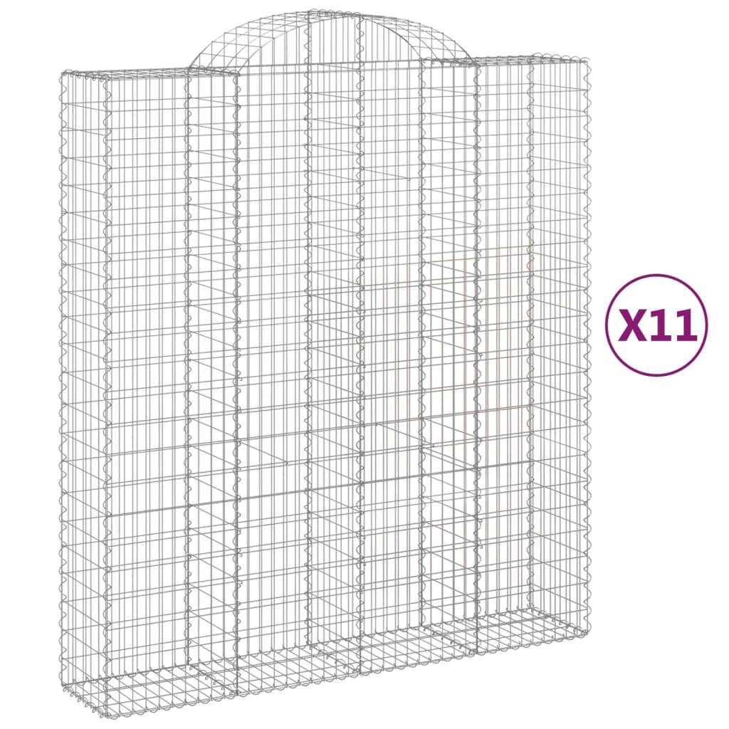 11 db íves horganyzott vas gabion kosár 200x50x220/240 cm