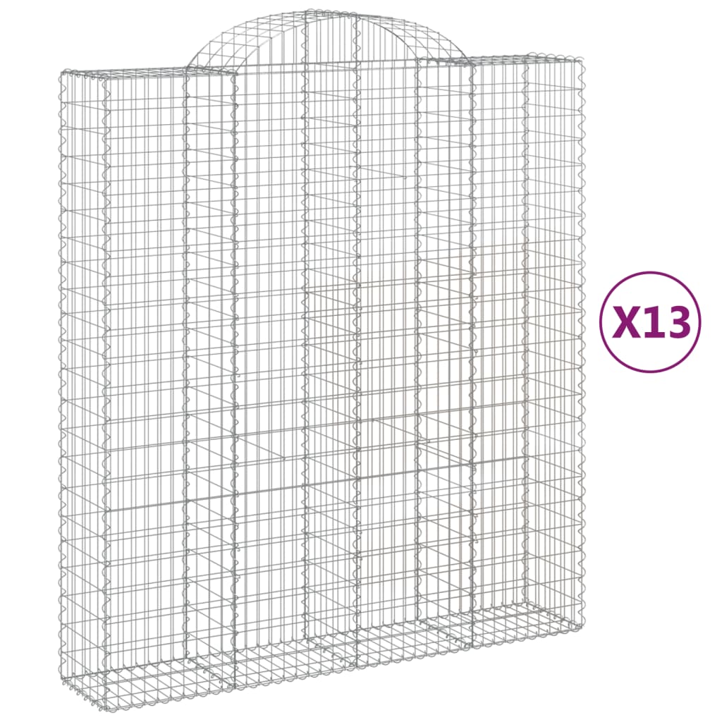 13 db íves horganyzott vas gabion kosár 200x50x220/240 cm