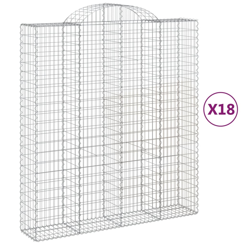 18 db íves horganyzott vas gabion kosár 200x50x220/240 cm