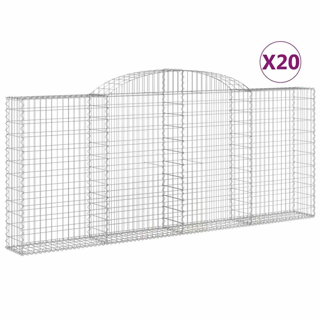 20 db íves horganyzott vas gabion kosár 300x30x120/140 cm