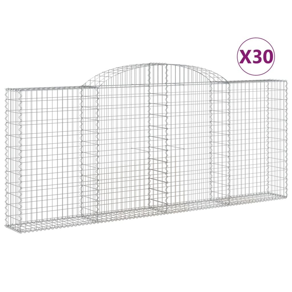 30 db íves horganyzott vas gabion kosár 300x30x120/140 cm