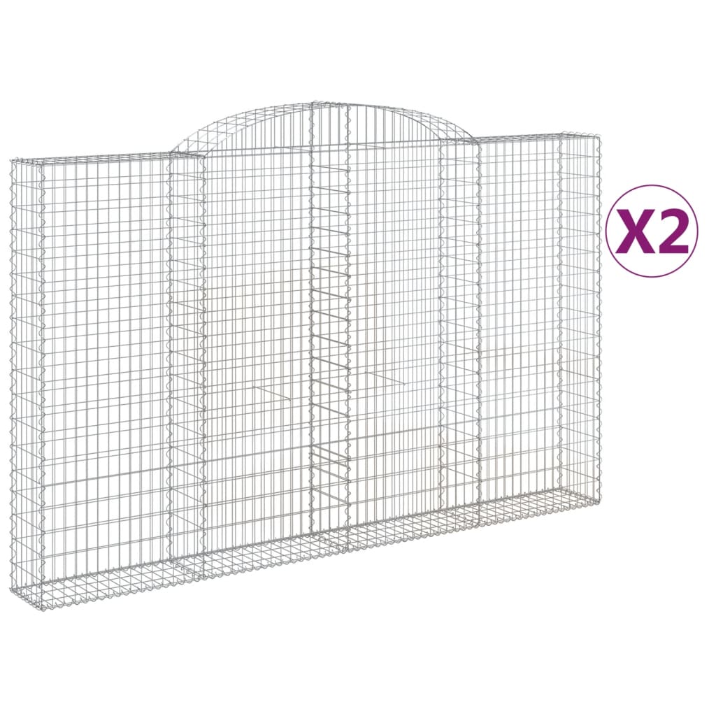 2 db íves horganyzott vas gabion kosár 300x30x180/200 cm