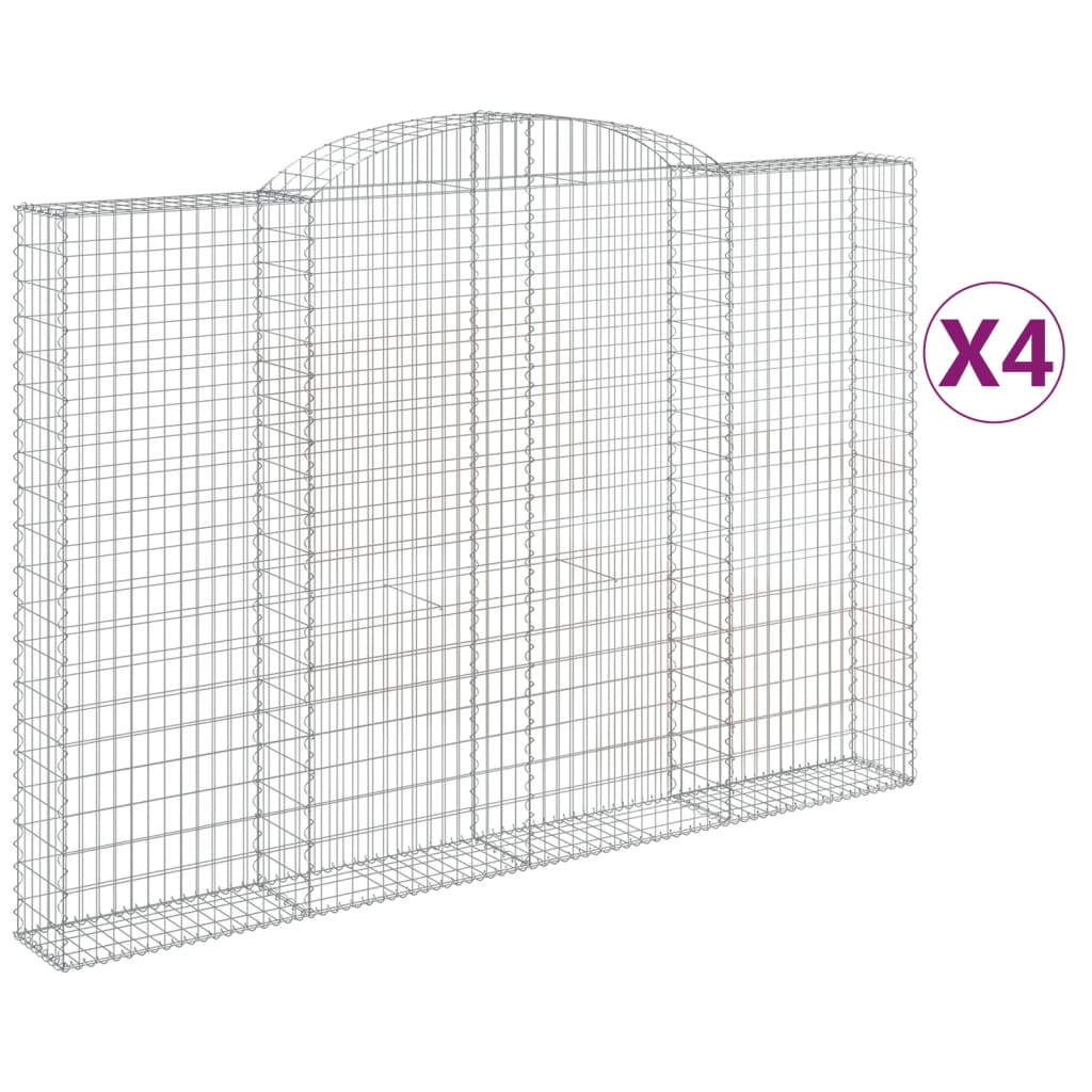 4 db íves horganyzott vas gabion kosár 300x30x200/220 cm