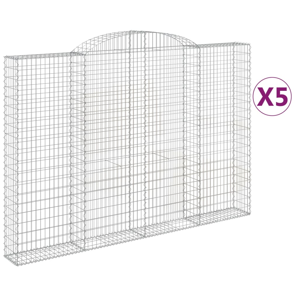 5 db íves horganyzott vas gabion kosár 300x30x200/220 cm
