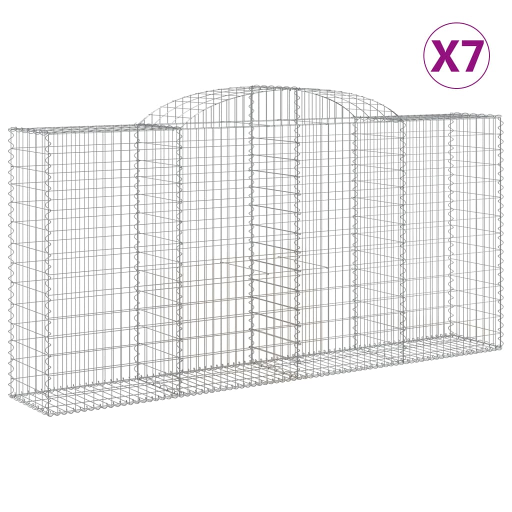 7 db íves horganyzott vas gabion kosár 300x50x140/160 cm