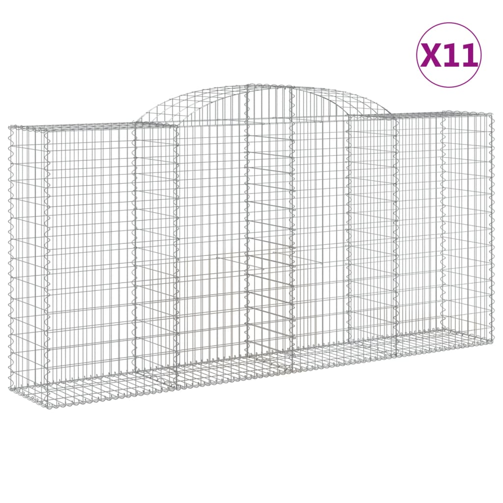11 db íves horganyzott vas gabion kosár 300x50x140/160 cm