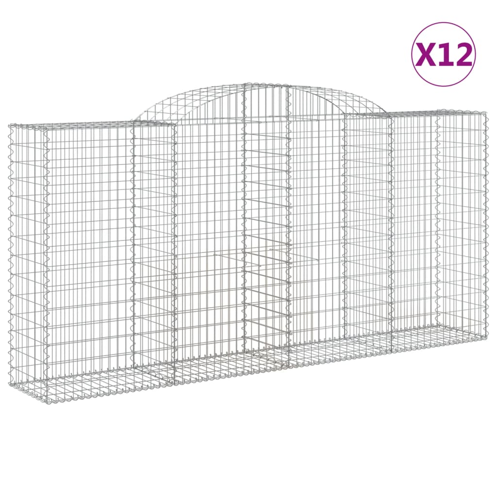 12 db íves horganyzott vas gabion kosár 300x50x140/160 cm