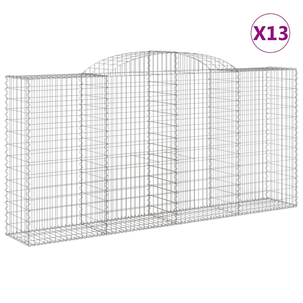 13 db íves horganyzott vas gabion kosár 300x50x140/160 cm