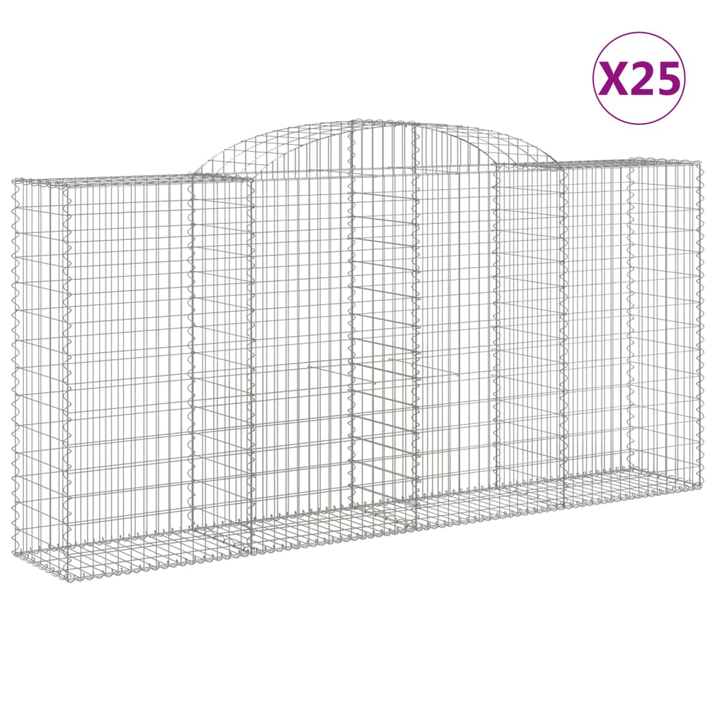 25 db íves horganyzott vas gabion kosár 300x50x140/160 cm