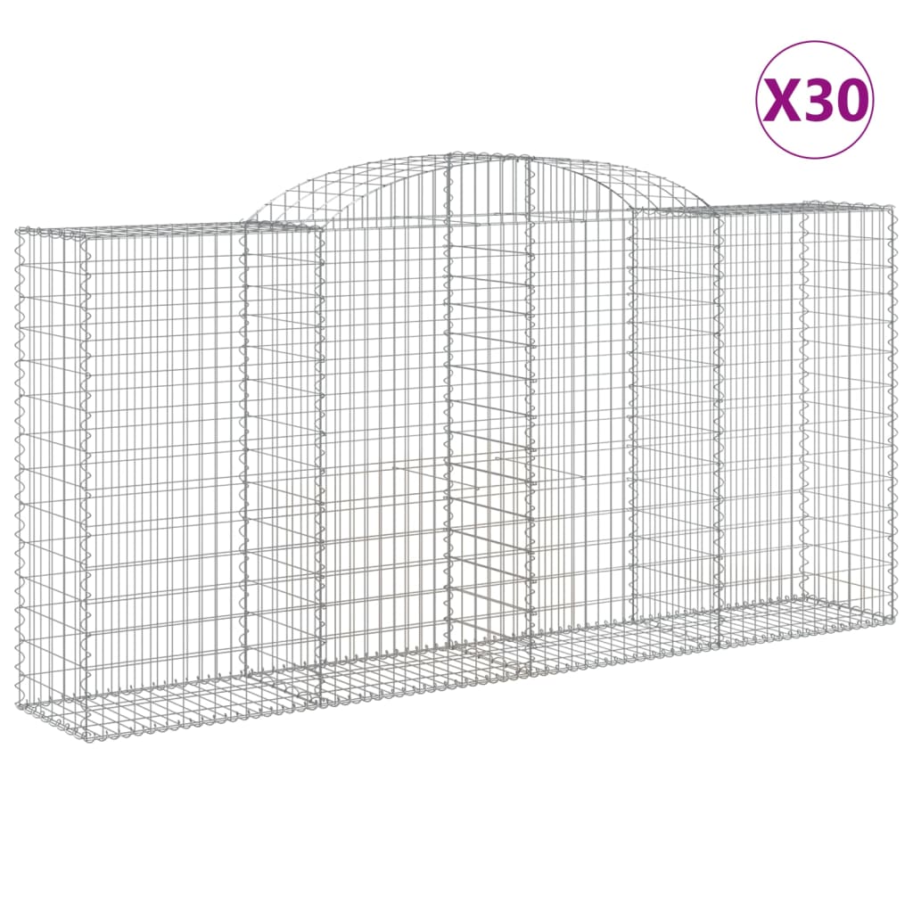 30 db íves horganyzott vas gabion kosár 300x50x140/160 cm