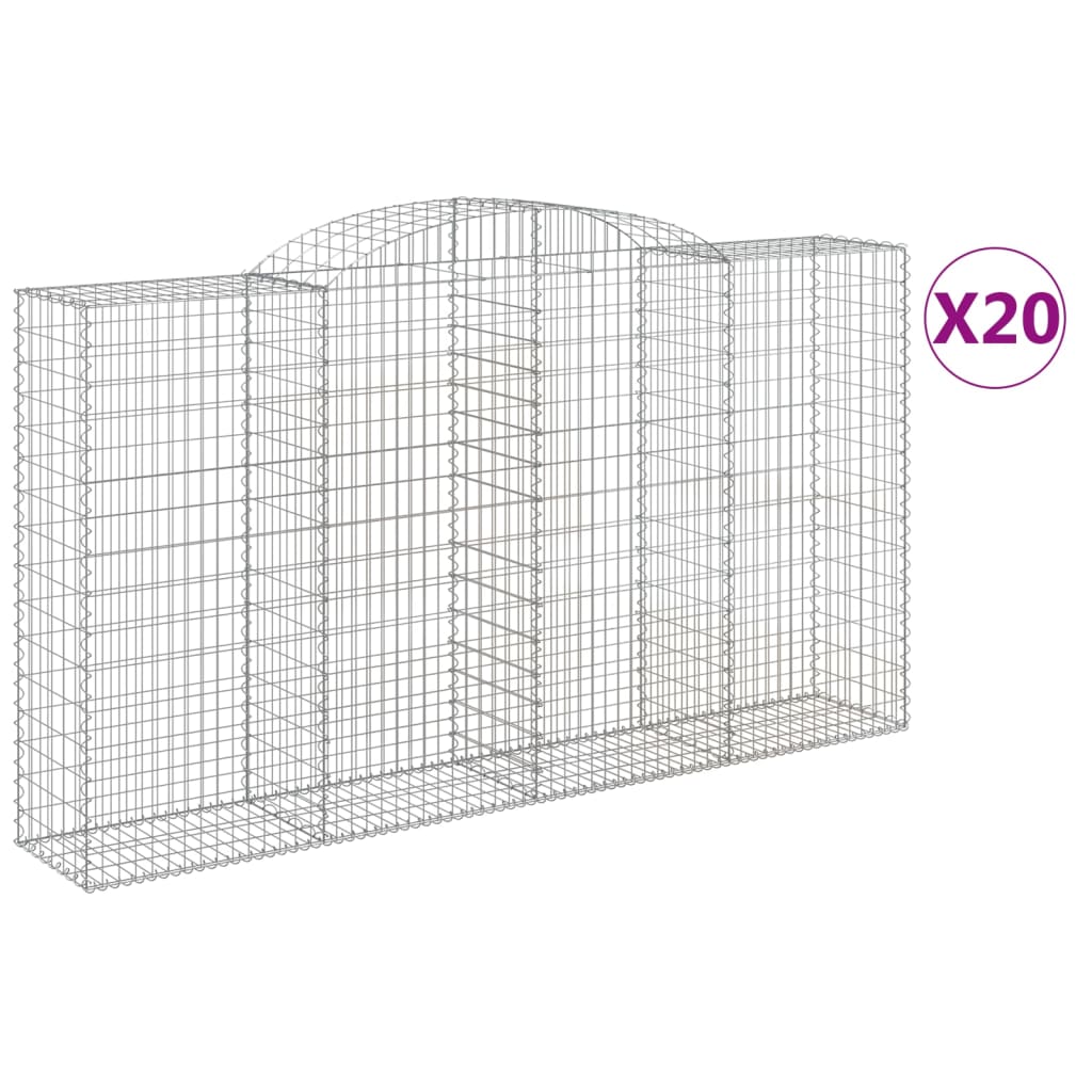 20 db íves horganyzott vas gabion kosár 300x50x160/180 cm