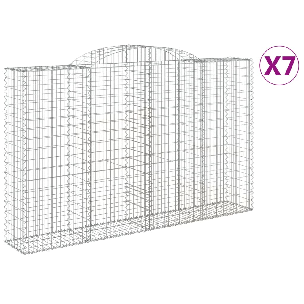 7 db íves horganyzott vas gabion kosár 300x50x180/200 cm