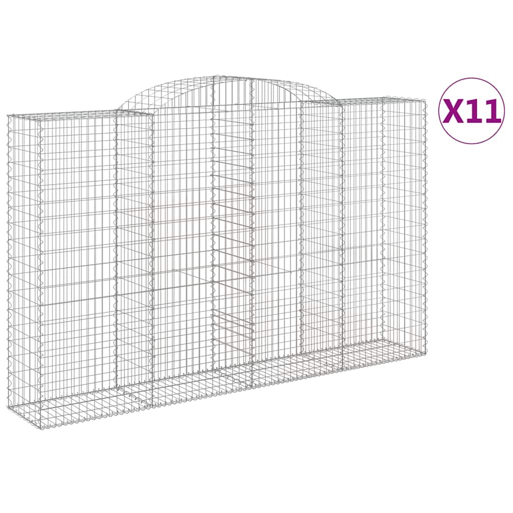 11 db íves horganyzott vas gabion kosár 300x50x180/200 cm