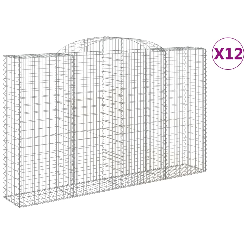 12 db íves horganyzott vas gabion kosár 300x50x180/200 cm